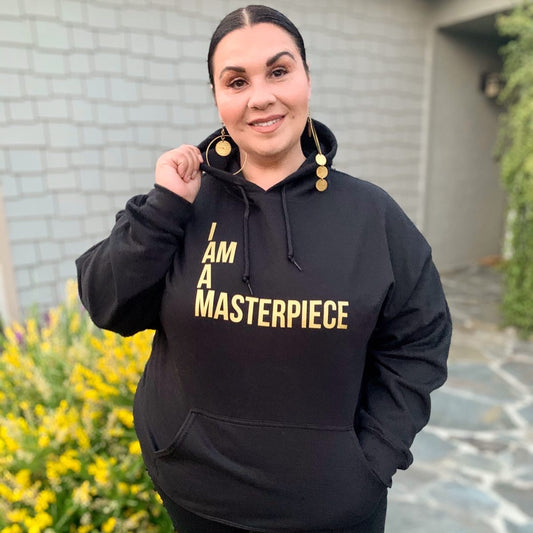 I Am A Masterpiece Unisex Adult Hoodie in Black