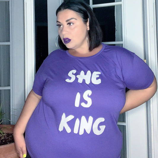 She Is King Adult T-Shirt in Purple