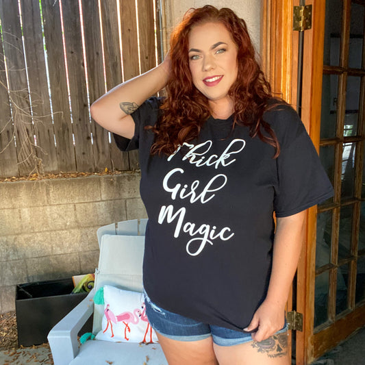 Thick Girl Magic Adult T-Shirt in Black