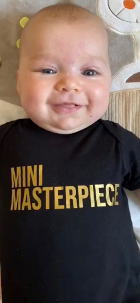 Mini Masterpiece Baby Onesie in Black